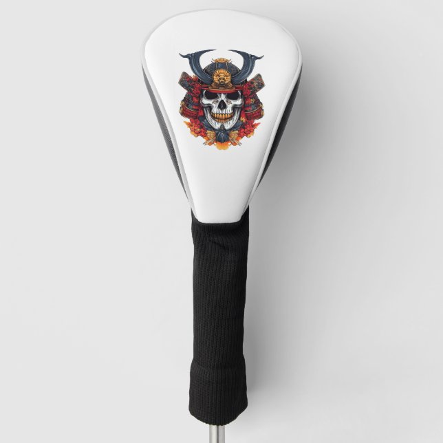 Funda Para Palo De Golf Máscara de Samurái de Cráneo (Anverso)