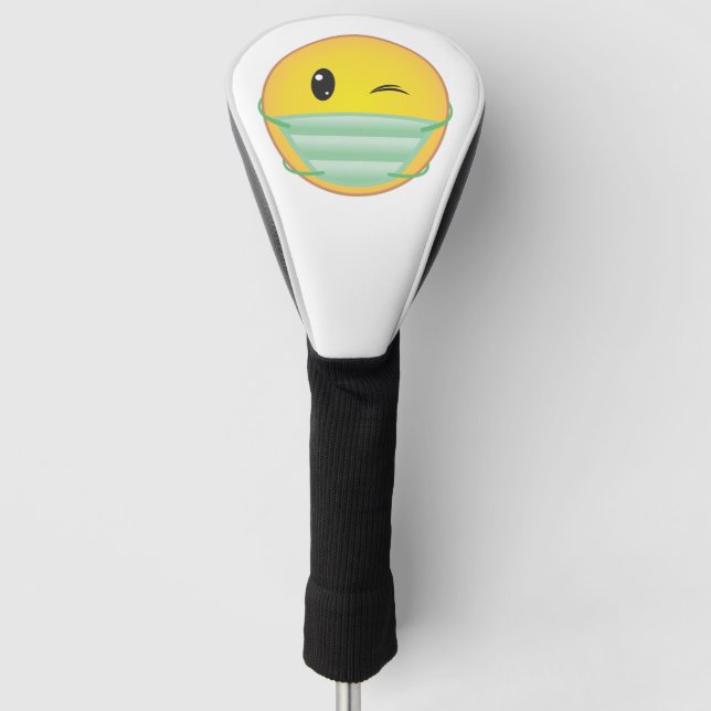 Funda Para Palo De Golf Máscara de uso de emoji (Anverso)