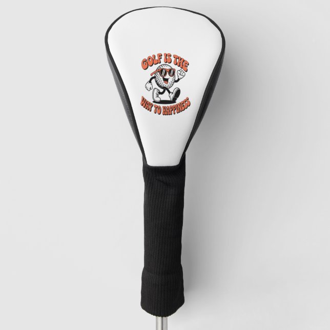Funda Para Palo De Golf Mascota de bolas de golf alegre (Anverso)