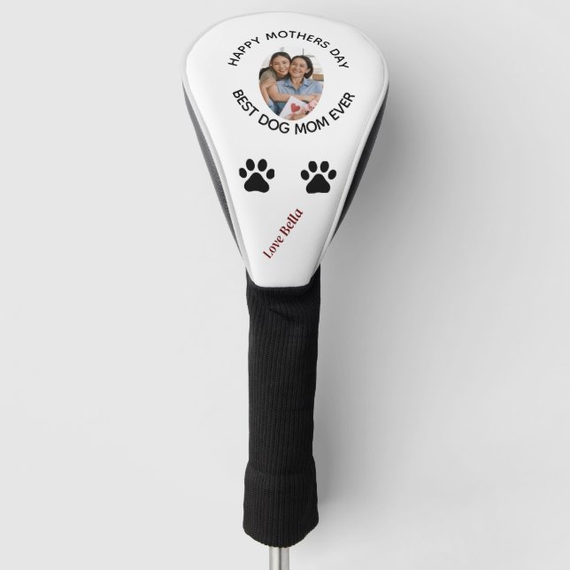 Funda Para Palo De Golf Mascota de mamá perro personalizada Foto feliz día (Anverso)