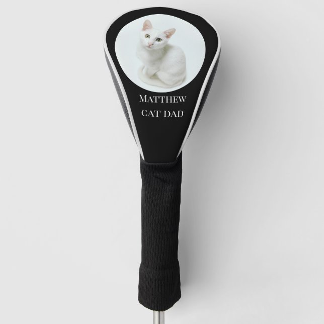 Funda Para Palo De Golf Mascota Personalizado foto papá negro (Anverso)