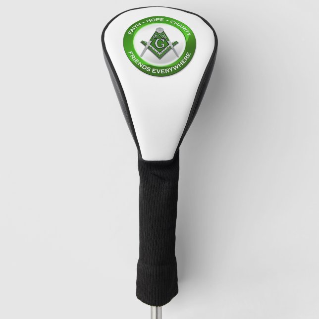 Funda Para Palo De Golf Masonic Golf Head Cover Green (Anverso)