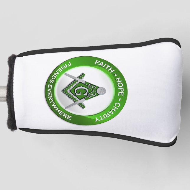 Funda Para Palo De Golf Masonic Golf Putter Cover Green (Anverso)