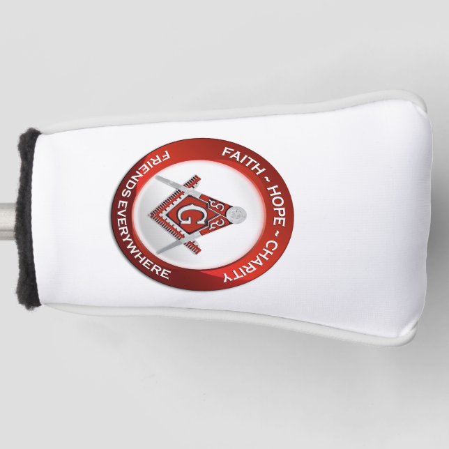 Funda Para Palo De Golf Masonic Golf Putter Cover Red (Anverso)
