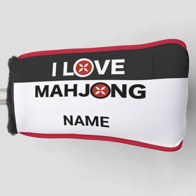 Funda Para Palo De Golf Me encanta Mahjong O reemplazado con la cubierta d (Anverso)