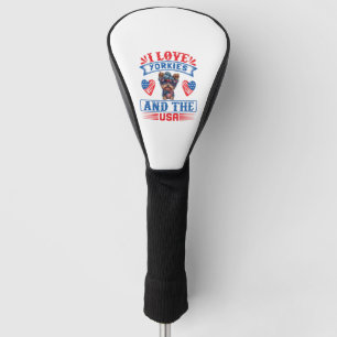 Funda Para Palo De Golf Me encantan los Yorkies y los Estados Unidos 01