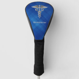 Funda Para Palo De Golf Médica Caduceus Textura azul personalizada