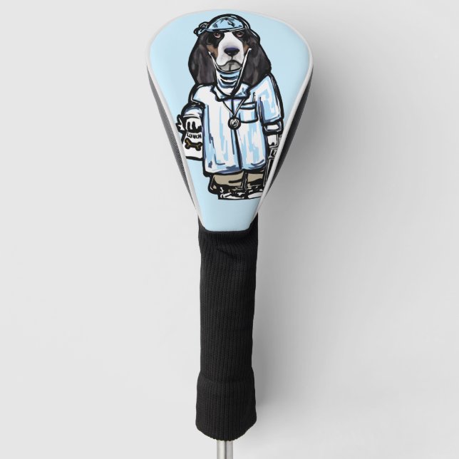 FUNDA PARA PALO DE GOLF MÉDICA DEL CAPÓ DEL BASSET (Anverso)