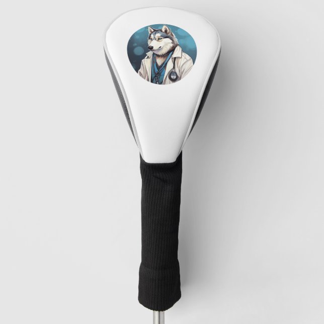 Funda Para Palo De Golf Médico de perro Husky   (Anverso)