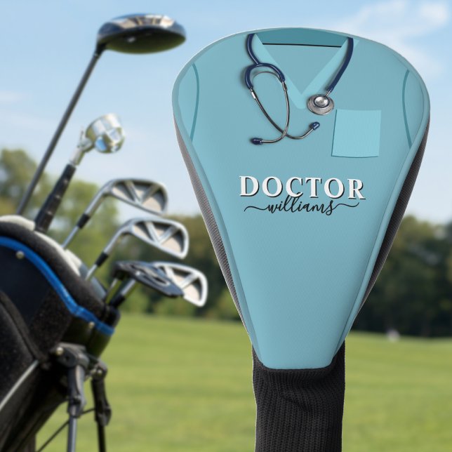 Funda Para Palo De Golf Médico Scrubs Stethoscope Camisa Azul (Doctor Scrubs Stethoscope Blue Shirt Golf Head Cover
)
