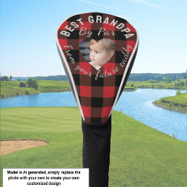 Funda Para Palo De Golf Mejor abuelo personalizado foto de niños a cuadros