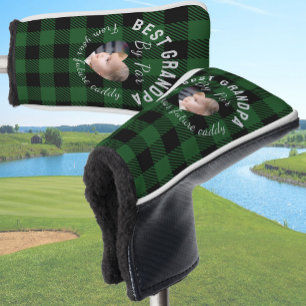 Funda Para Palo De Golf Mejor abuelo personalizado foto de niños Plaid ver