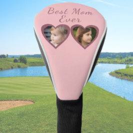 Funda Para Palo De Golf Mejor Collage de fotos de mamá de corazones rosado
