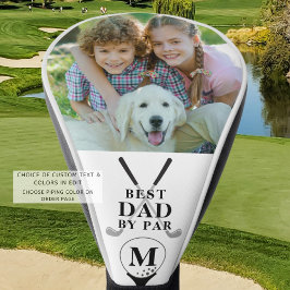 Funda Para Palo De Golf MEJOR DAD POR PAR Foto Monograma Blanco negro