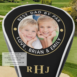 Funda Para Palo De Golf MEJOR DAD POR PAR Foto Monograma Oro negro