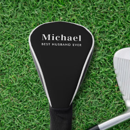 Funda Para Palo De Golf Mejor Esposo Monograma Negro