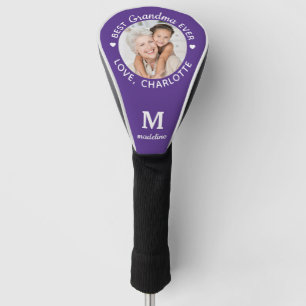 Funda Para Palo De Golf Mejor foto personalizada de monograma de la abuela