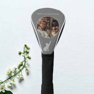 Funda Para Palo De Golf Mejor foto Personalizado de papá gato - gris oscur