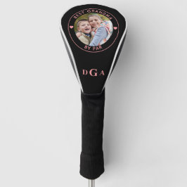 Funda Para Palo De Golf MEJOR GRANDMA POR PAR Monograma Foto Rosa Negro