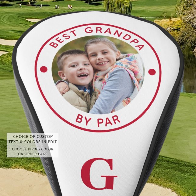 Funda Para Palo De Golf MEJOR GRANDPA DE PAR Monogram Red Photo (Subido por el creador)