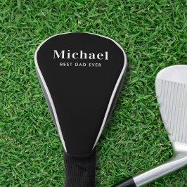 Funda Para Palo De Golf Mejor Monograma Negro de Papá Nunca