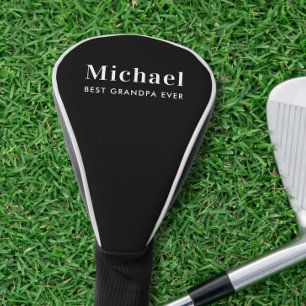 Funda Para Palo De Golf Mejor Monograma Negro del Abuelo