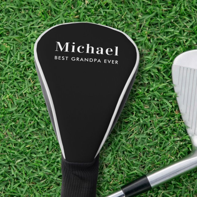 Funda Para Palo De Golf Mejor Monograma Negro del Abuelo (Subido por el creador)