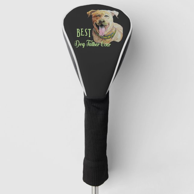 Funda Para Palo De Golf Mejor Padre Perro Pit Bull Brindle Oscuro  (Anverso)