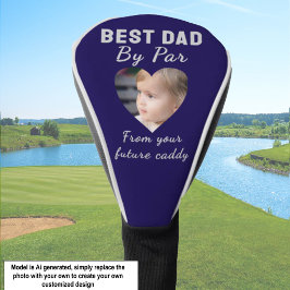Funda Para Palo De Golf Mejor Papá Foto Personalizada de Niños Azul