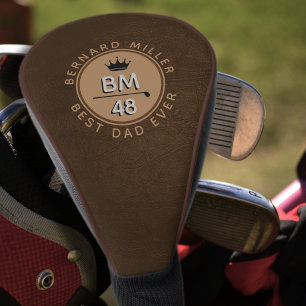 Funda Para Palo De Golf MEJOR PAPÁ NUNCA nombre personalizado edad marrón