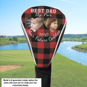 Funda Para Palo De Golf Mejor Papá Por Par 2 Niños Fotocolage Regalo Golfi