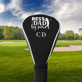 Funda Para Palo De Golf Mejor papá por par monograma iniciales blanco negr