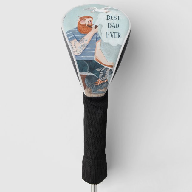 Funda Para Palo De Golf Mejor papá superhéroe marinero (Anverso)