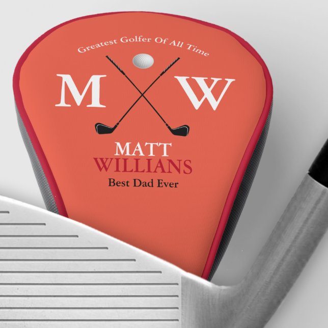Funda Para Palo De Golf Mejor Personalizado Reddish Monograma de Golfer (Subido por el creador)
