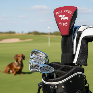 Funda Para Palo De Golf Mejor Wiener de Par Punny Dachshund cubierta de ca