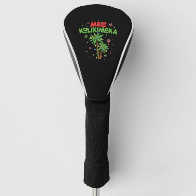 Funda Para Palo De Golf Mele Kalikimaka Navidades hawaianos con luz de árb (Anverso)