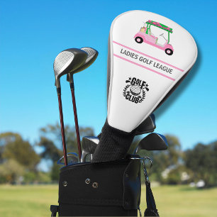 Funda Para Palo De Golf Mensaje con el logotipo del carrito rosa de la Lig