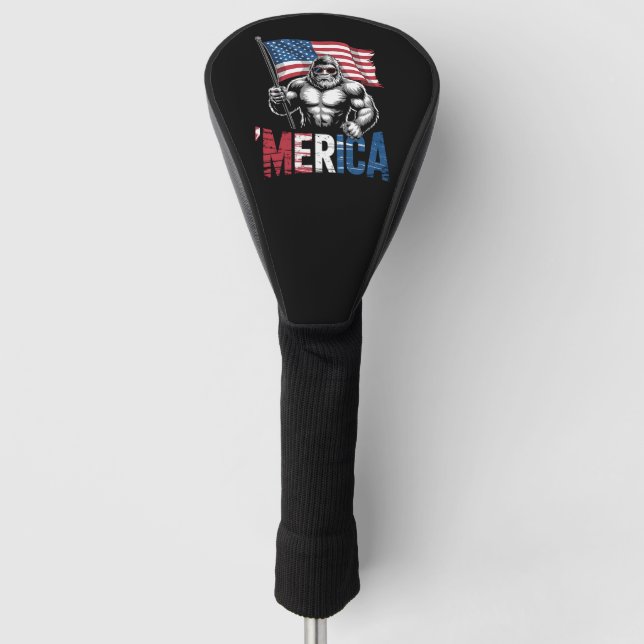 Funda Para Palo De Golf Merica Gran Bandera Estadounidense Patriótica 4 De (Anverso)