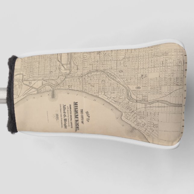 Funda Para Palo De Golf Milwaukee de época, Mapa de Wisconsin (Anverso)