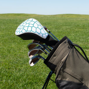 Funda Para Palo De Golf Minimalismo Resumen Células blancas color turquesa