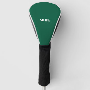 Funda Para Palo De Golf Minimalista negrita texto personalizado verde