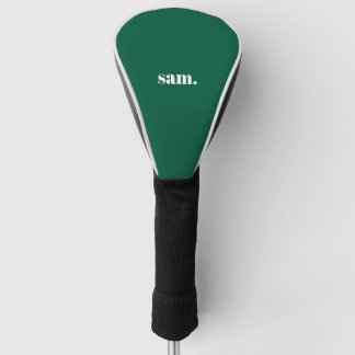 Funda Para Palo De Golf Minimalista negrita texto personalizado verde