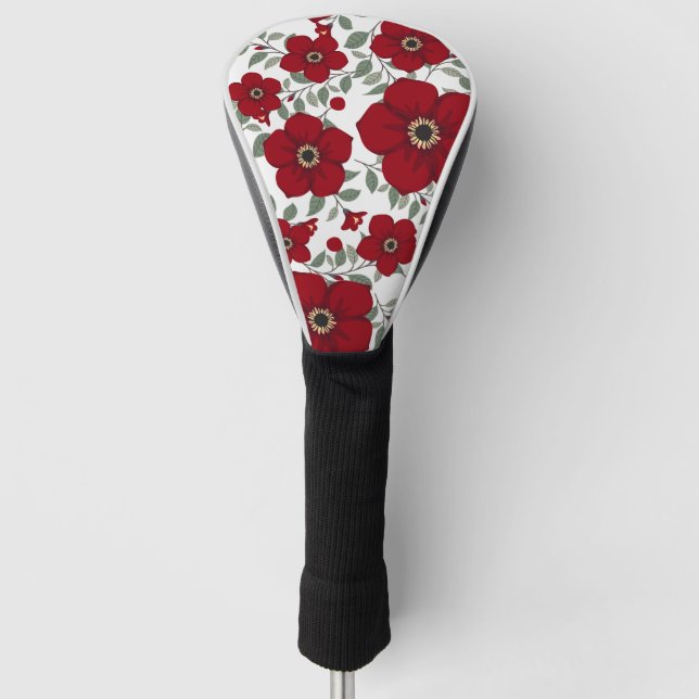 Funda Para Palo De Golf Moda de la flor roja (Anverso)