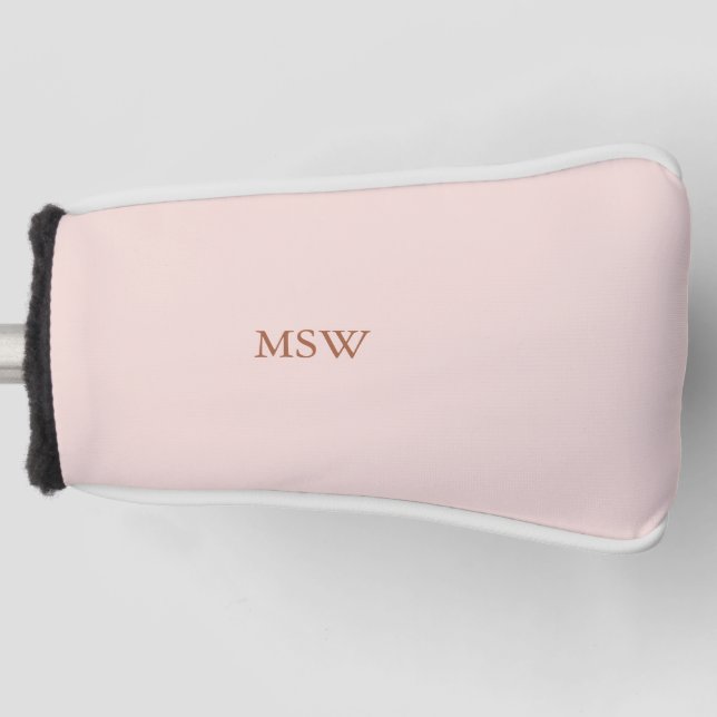 Funda Para Palo De Golf moda elegante de monograma personalizado rosa rubo (Anverso)