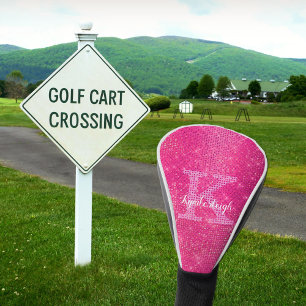 Funda Para Palo De Golf Moda Glam Diamond Sparkle de color rosa caliente M