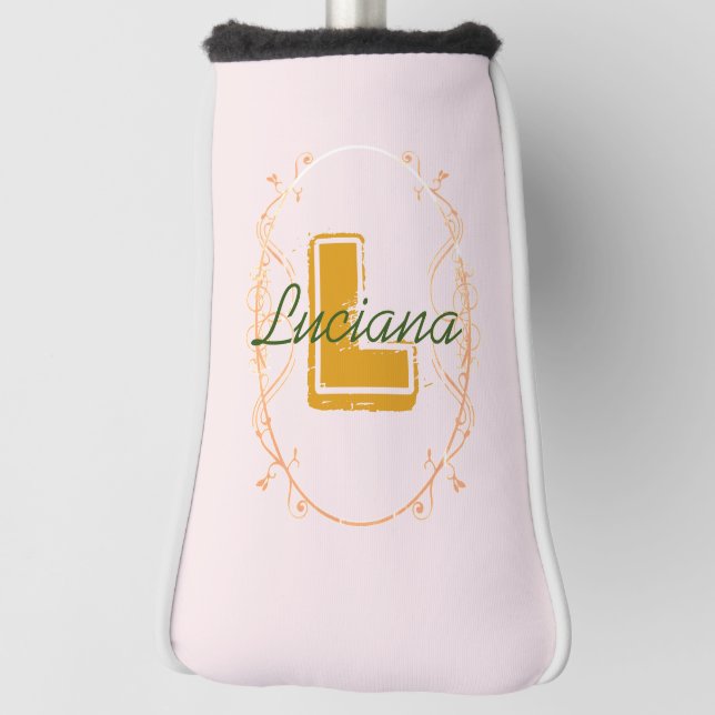 Funda Para Palo De Golf Moda moderna Deportes rosas Lover Golfer Monograma (Girar 90)