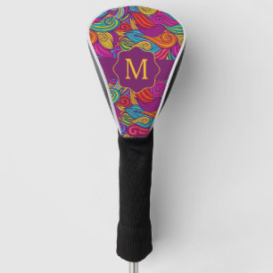 Funda Para Palo De Golf Modelo de onda colorido retro de Swirly del tono