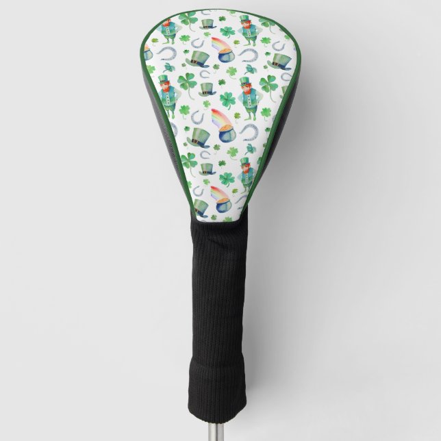 Funda Para Palo De Golf Modelo del día de St Patrick de la acuarela (Anverso)