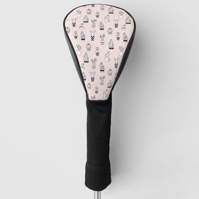 Funda Para Palo De Golf Modelo dibujado mano linda del cactus (Anverso)