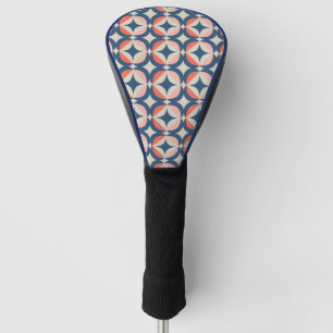 Funda Para Palo De Golf Modelo geométrico azul y coralino